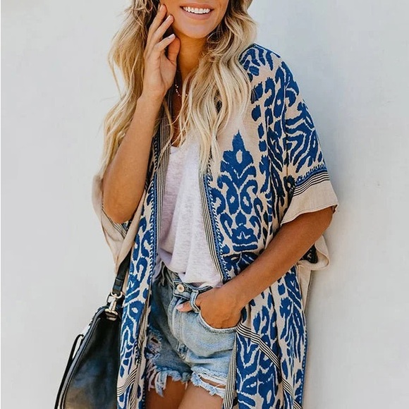 Sweaters - Women Kimono summer beach cover up cardigan